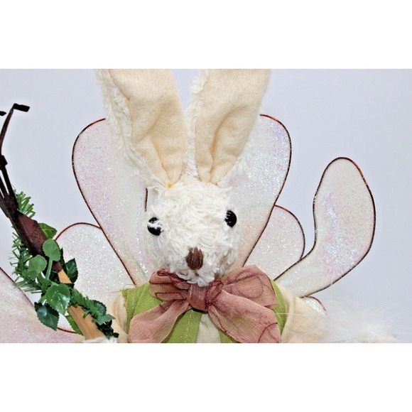 VTG Mark Roberts Victorian Bunny Rabbit Poseable Garden Rake & Wings, Bee - 11" - Picture 2 of 12